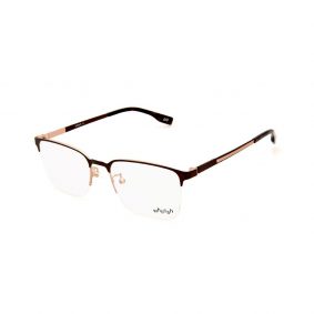 WHOOSH Urban Series Brown Rectangle HE2288 C2 Half Rim Eyeglasses